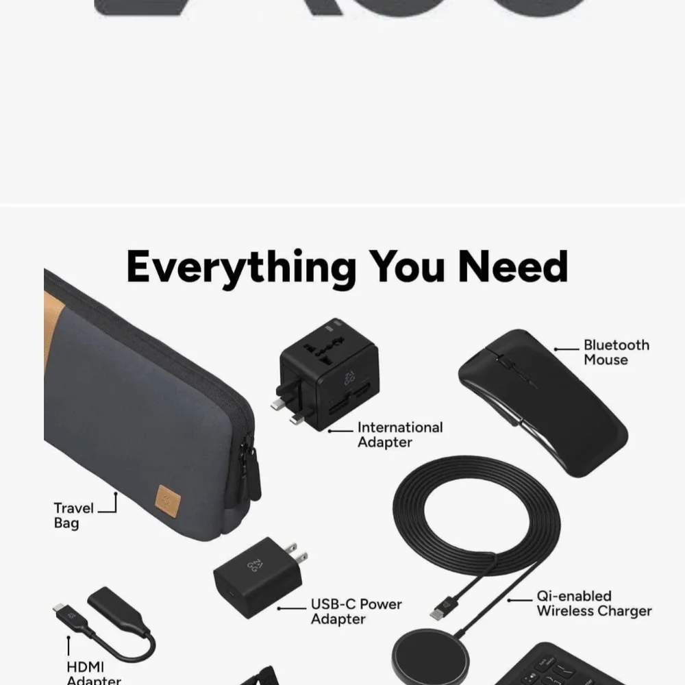 ZAGG Travel Kit with Black Foldable Keyboard and Mouse